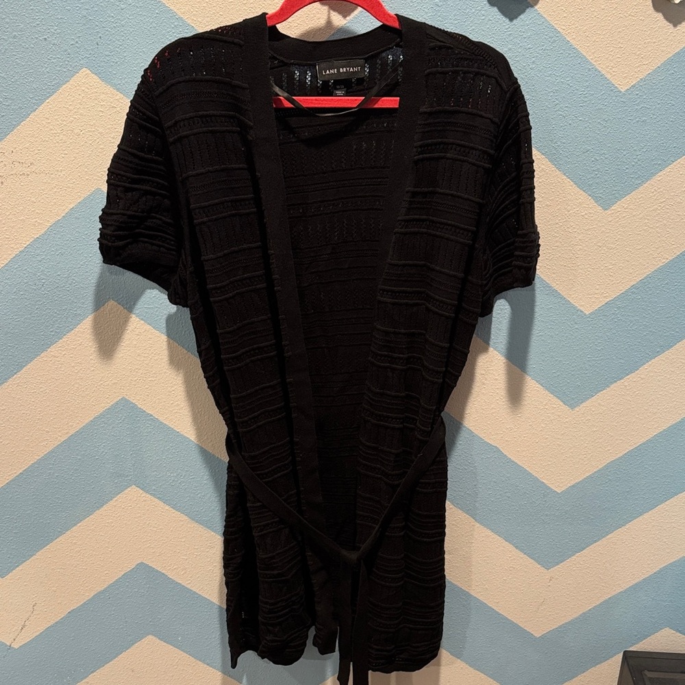 Lane Bryant Black Open-Front Cardigan
